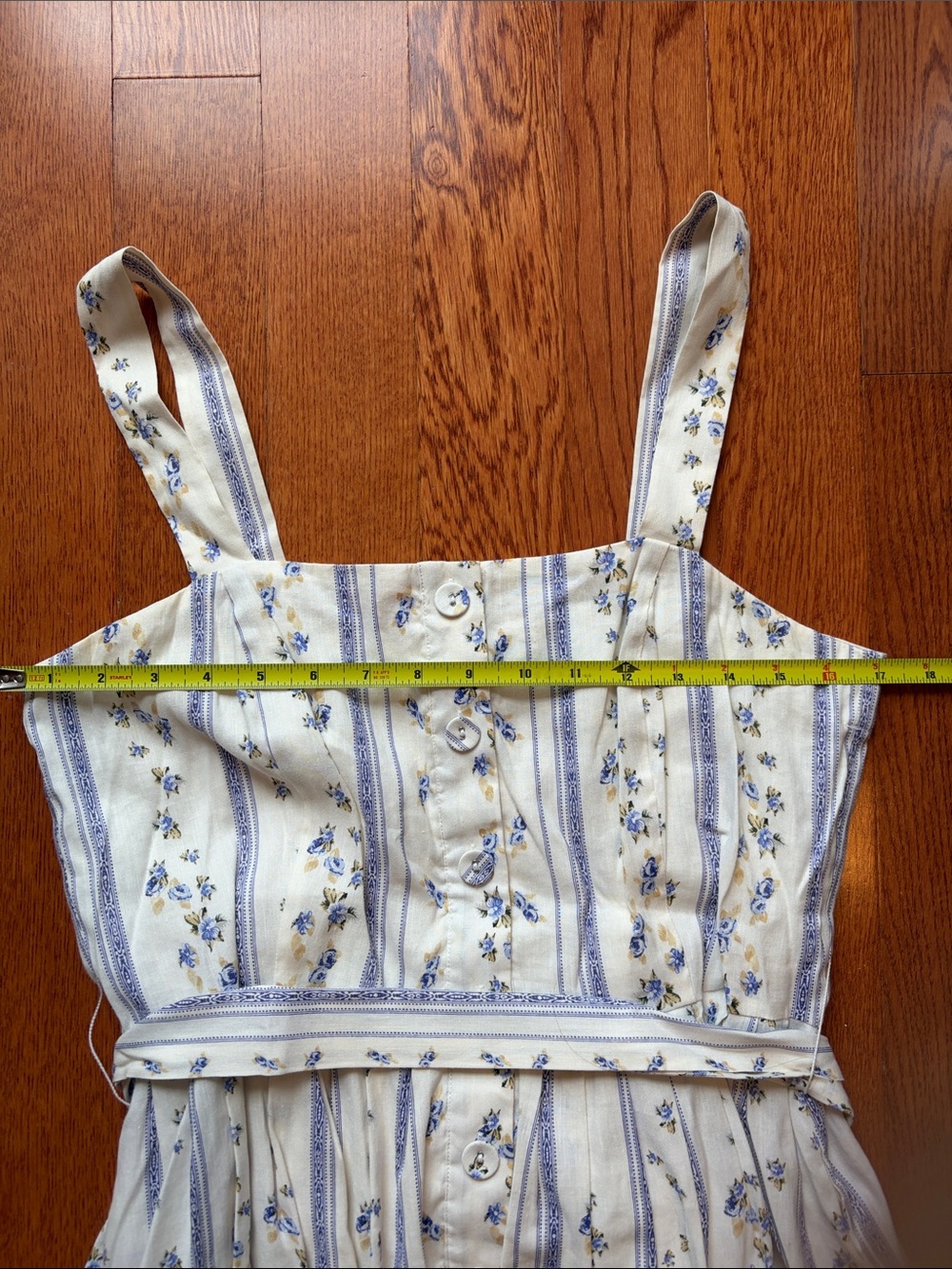 ANTONIO MELANI Linen Blend Floral Cottagecore Prairie Daniela Midi Dress 8 - Picture 7 of 11